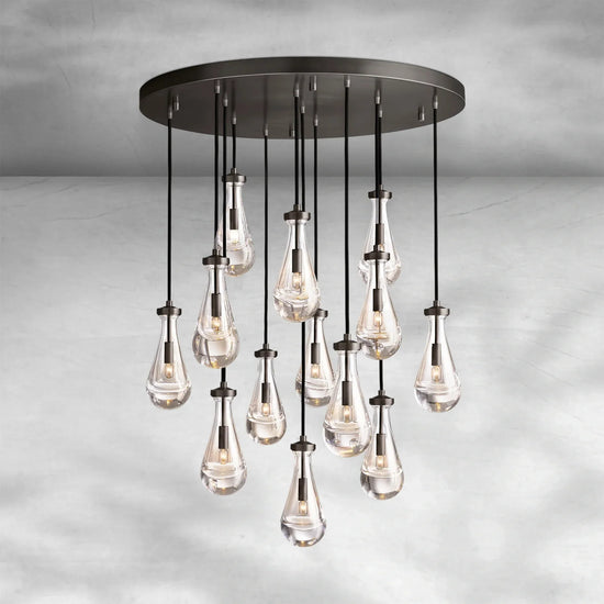 Soltaire Raindrop Round Chandelier 36"