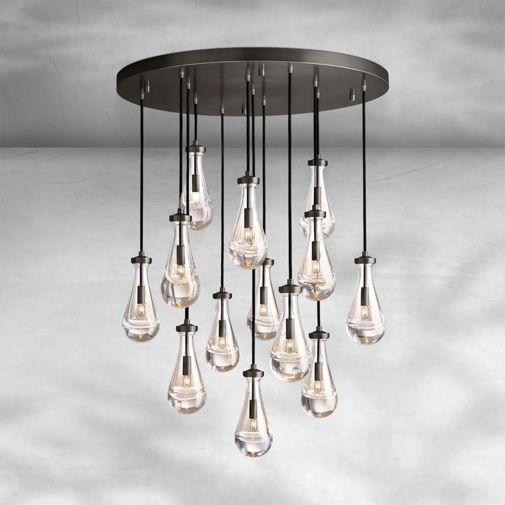 Soltaire Raindrop Round Chandelier 36"