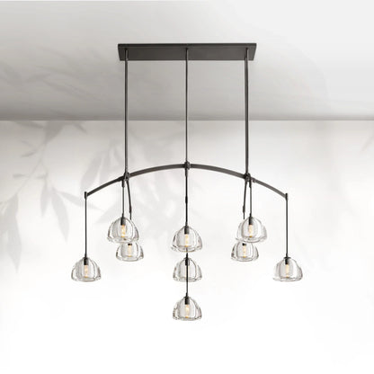 Hemispheae Modern Glass Linear Chandelier