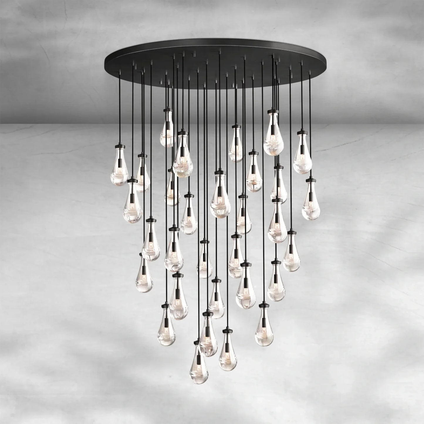 Soltaire Raindrop Round Chandelier 60"