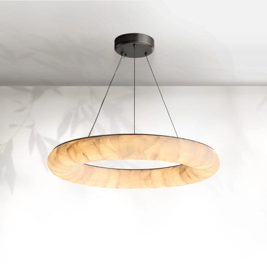 Rivaga Lisse Alabaster Round Chandelier 31" 41" 61"D
