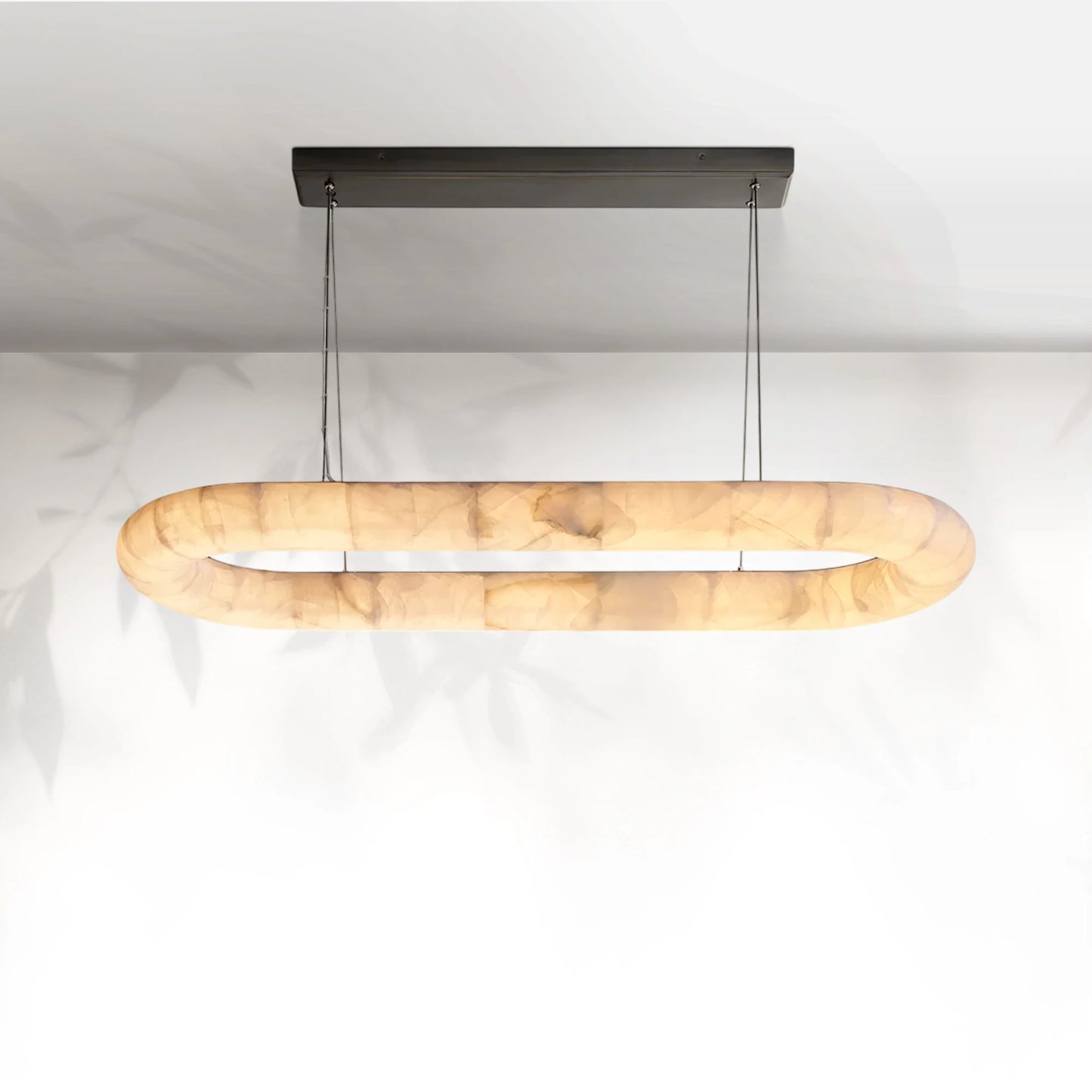 Rivaga Lisse Alabaster Oval Chandelier 57" 74"