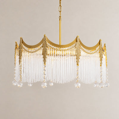 Round Brass Glass 5/8/12-Head Chandelier