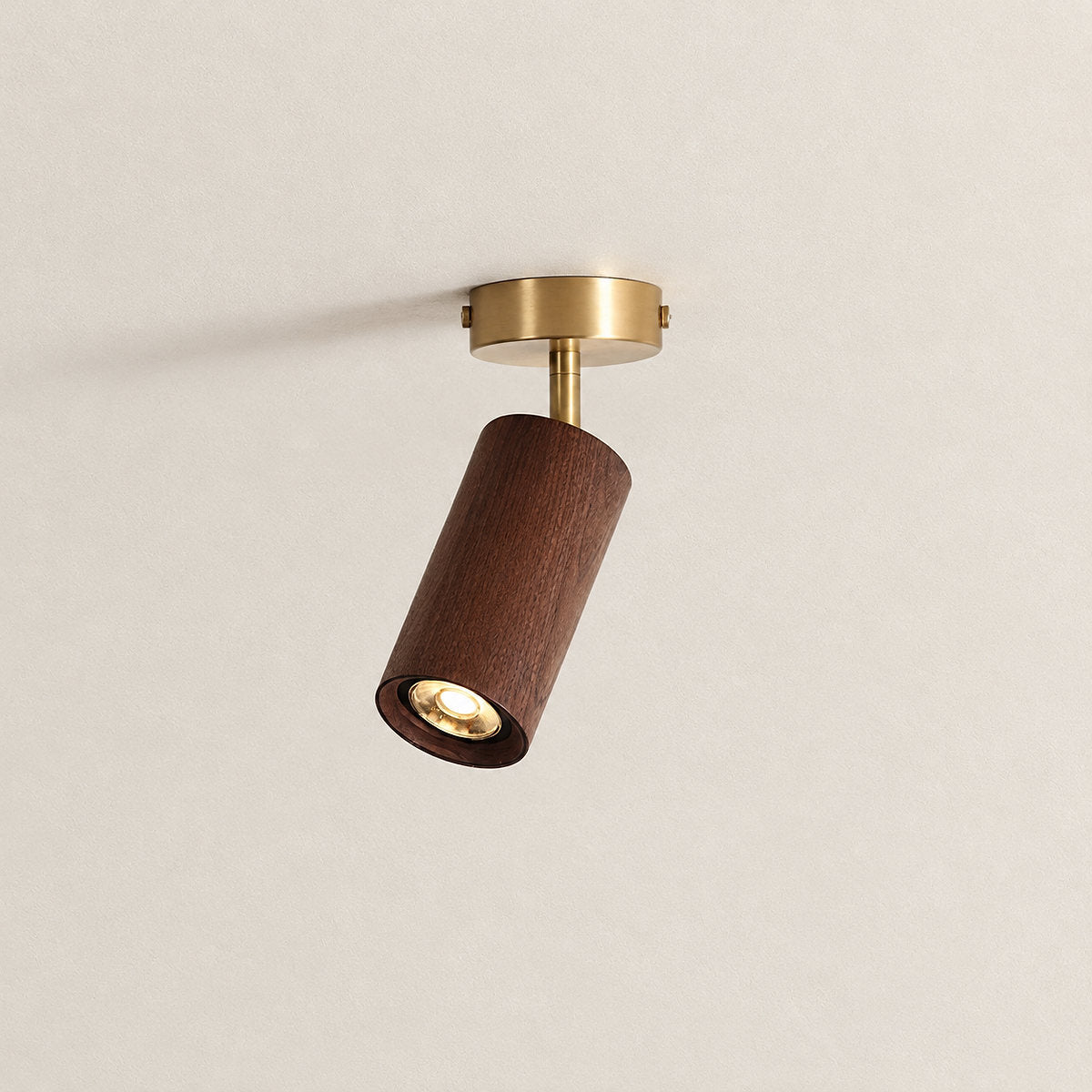 Tricolordeer Gold Brass Ceiling Light: Walnut Wood, 1–4 Heads