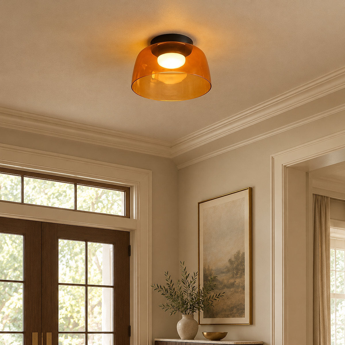 Tricolordeer Layered Tinted Glass Disc Ceiling Light