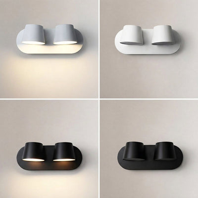 Angle Adjustable Plug-in Wall Lamp, 4.7~15-Inch x H 4.7~3.9-Inch, Black, Warm Light & US Plug for Bedroom & Living Room