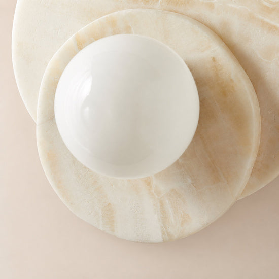 Astr Stone Wall Lamp, 9.8-Inch, Beige Alabaster for Living Room & Dining Room