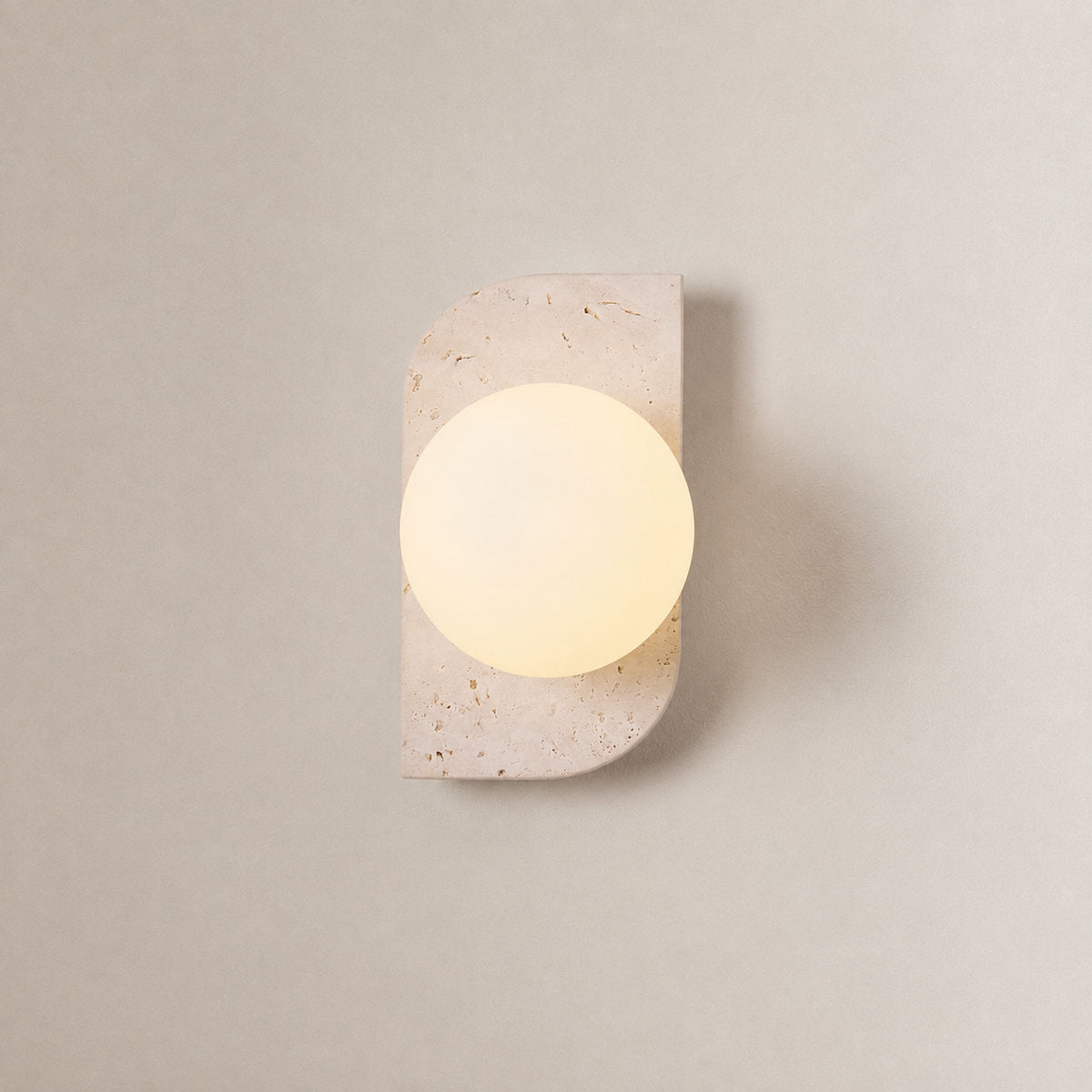 Elysian Travertine Wall Lamp, 3.9-Inch x H 7.1~18.9-Inch, Yellow Travertine & White for Living Room & Dining Room