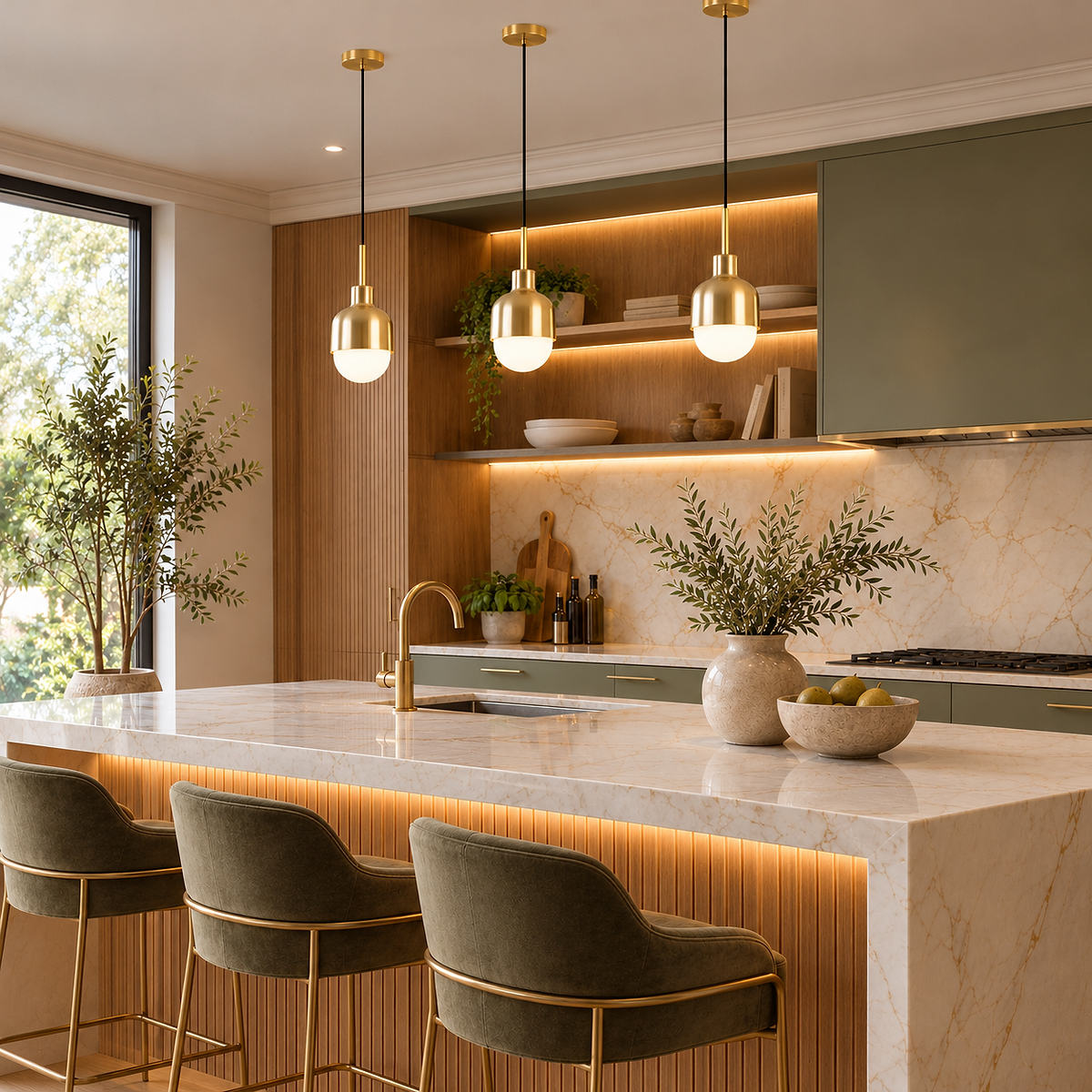 Tricolordeer Copper and White Glass Globe Pendant Light