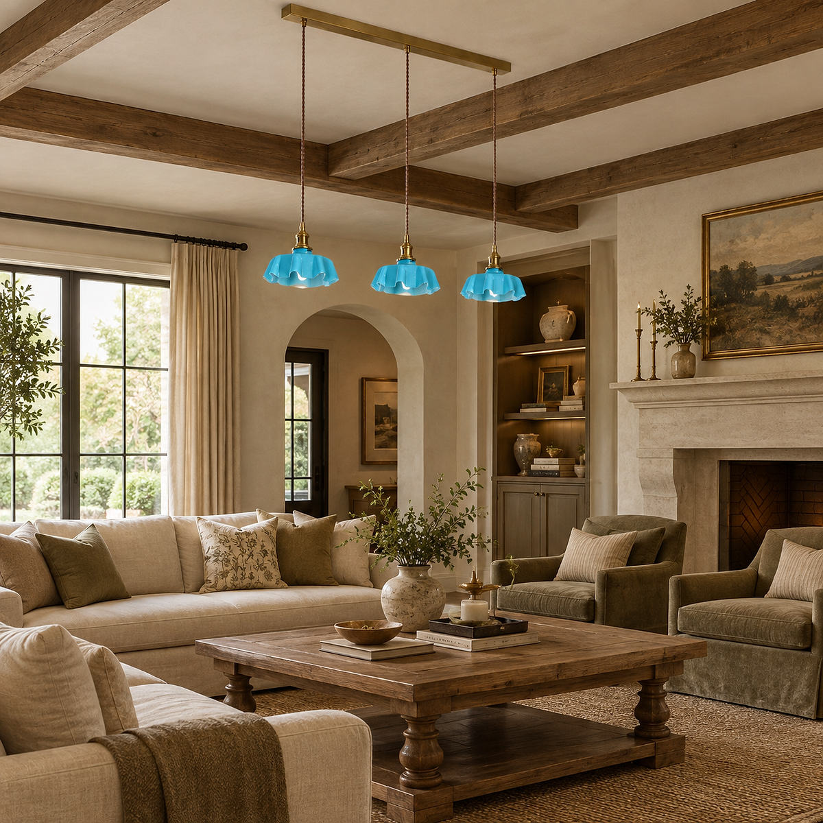 Pleated Glass Pendant Light Collection