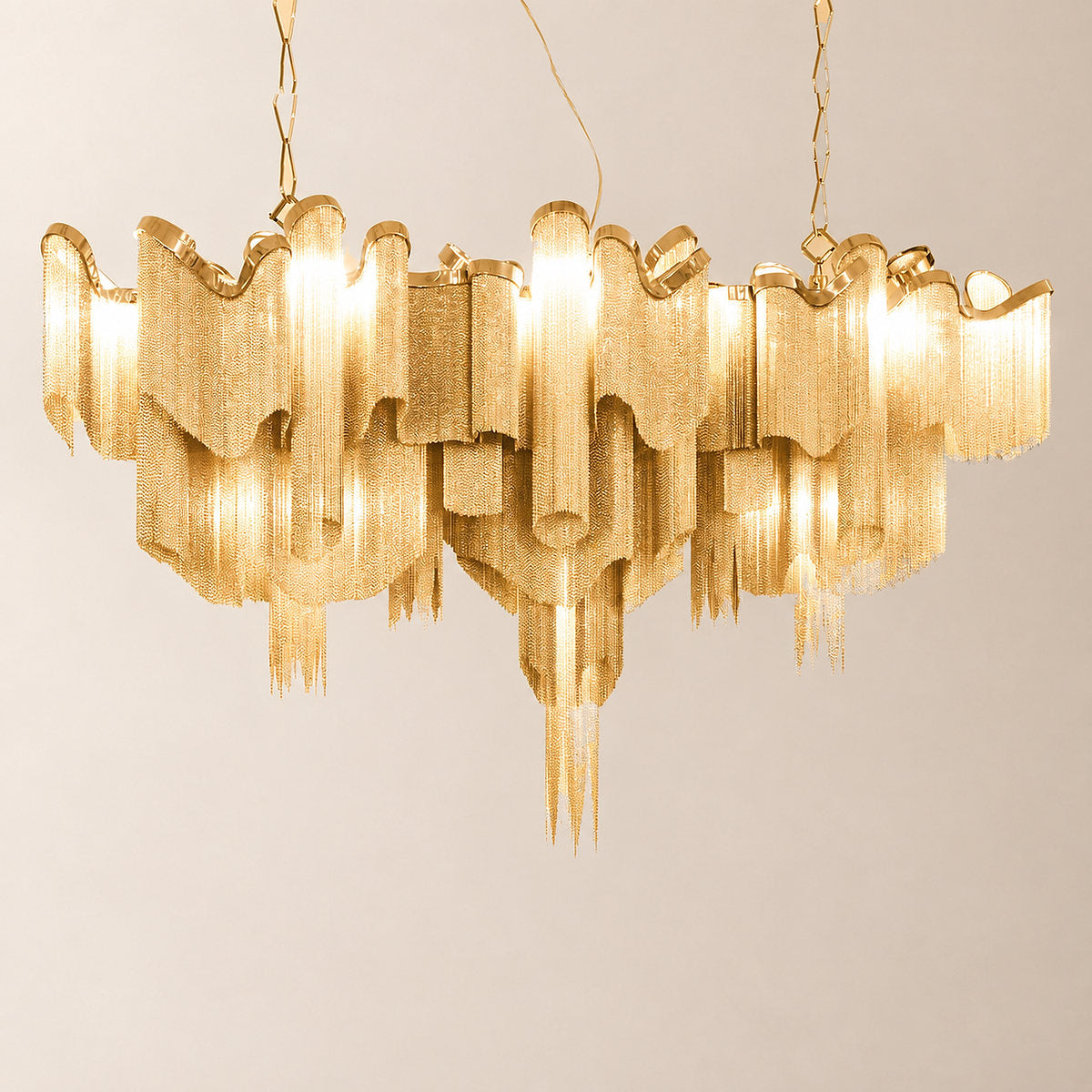 Tricolordeer Cascade Round and Linear Chandelier