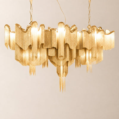 Tricolordeer Cascade Round and Linear Chandelier