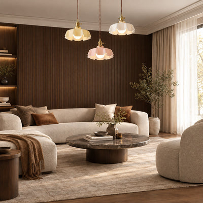 Pleated Glass Dome Swag Pendant Light