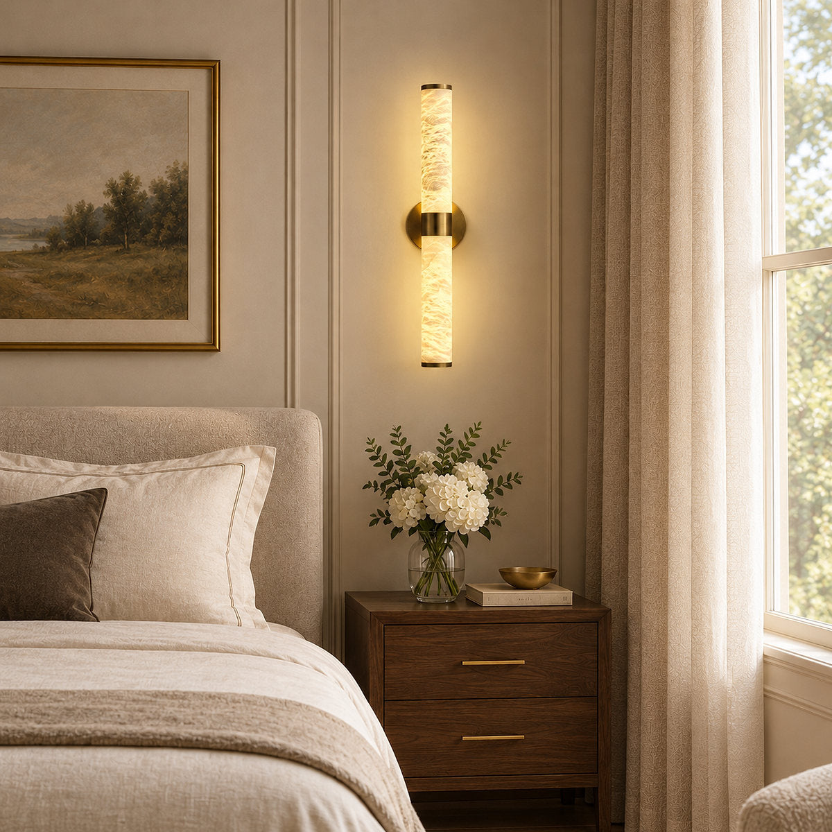 Tricolordeer Linear Alabaster LED Chandelier