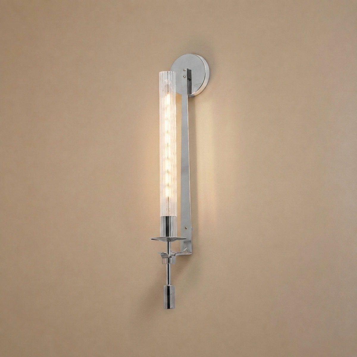 French Classicism Wall Lamp, 4.7~9-Inch x H 28-Inch, Brass & Clear glass for Living Room & Dining Room