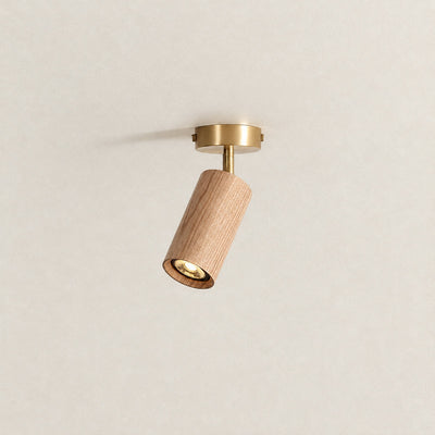 Tricolordeer Gold Brass Ceiling Light: Walnut Wood, 1–4 Heads