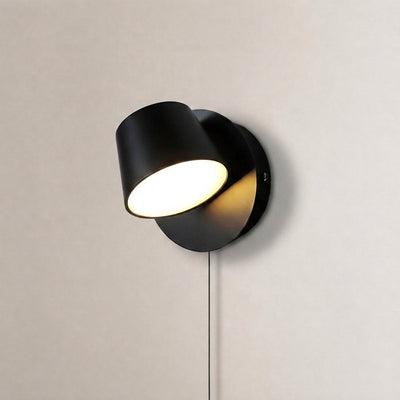 Angle Adjustable Plug-in Wall Lamp, 4.7~15-Inch x H 4.7~3.9-Inch, Black, Warm Light & US Plug for Bedroom & Living Room