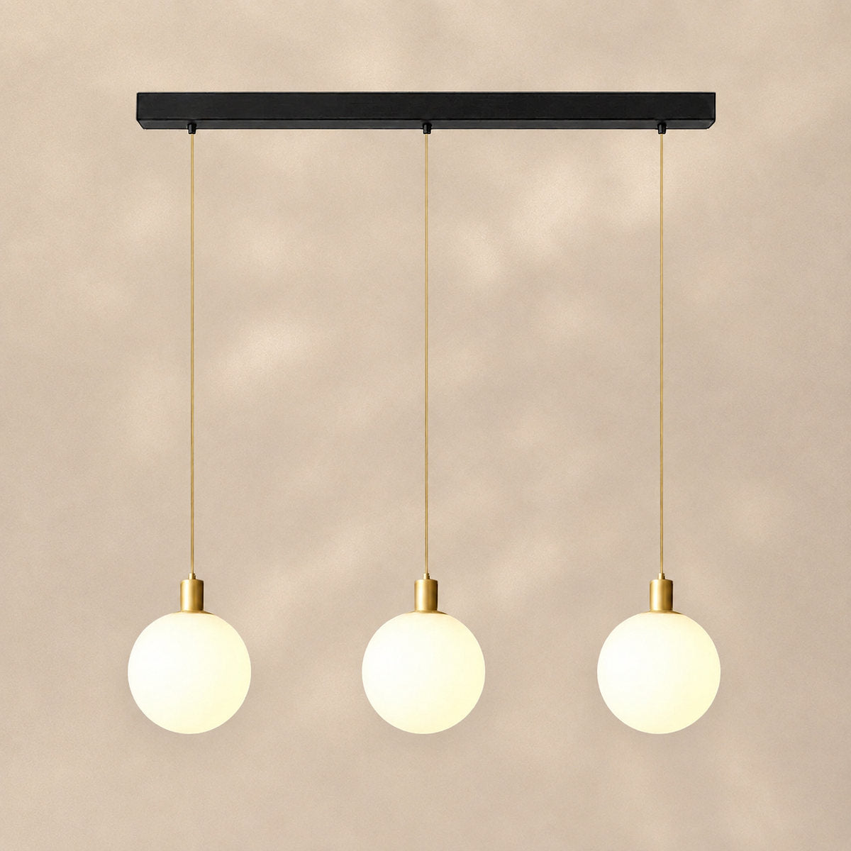 Minimalist Spherical Glass Brass Pendant Light