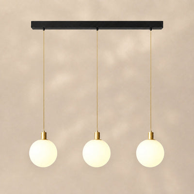 Minimalist Spherical Glass Brass Pendant Light