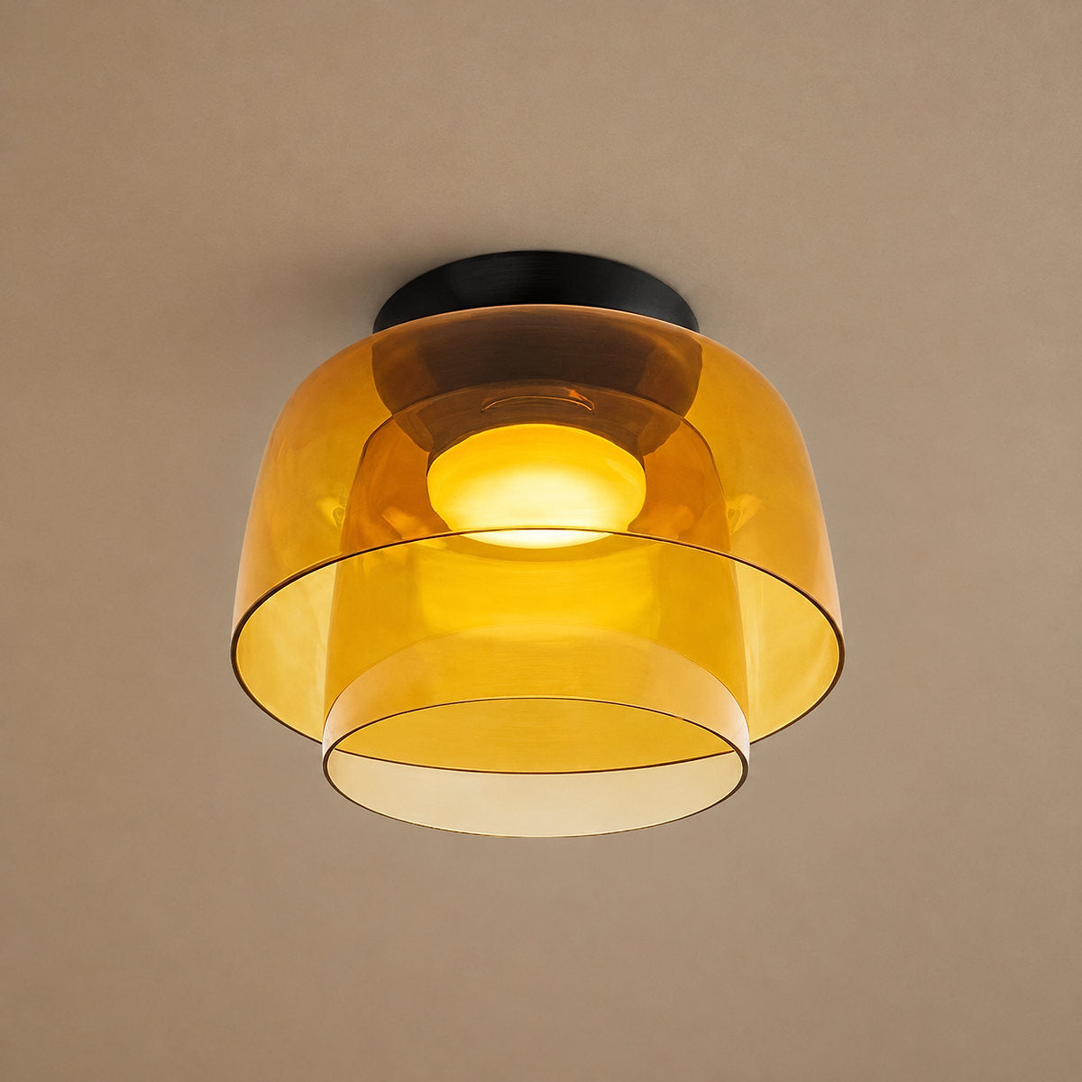 Tricolordeer Layered Tinted Glass Disc Ceiling Light