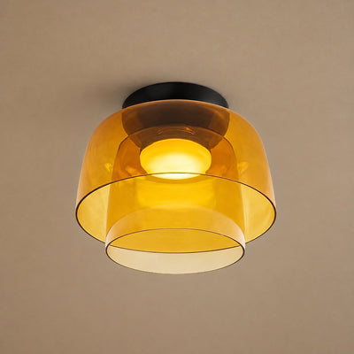 Tricolordeer Layered Tinted Glass Disc Ceiling Light