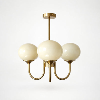 Hand-Sprayed Glass Multi-Light Chandelier