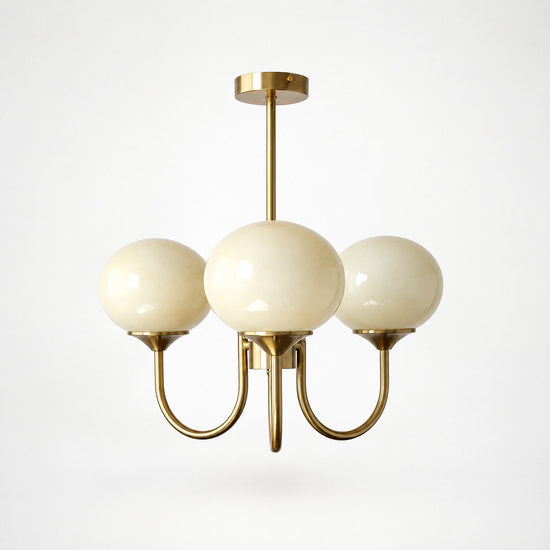 Hand-Sprayed Glass Multi-Light Chandelier