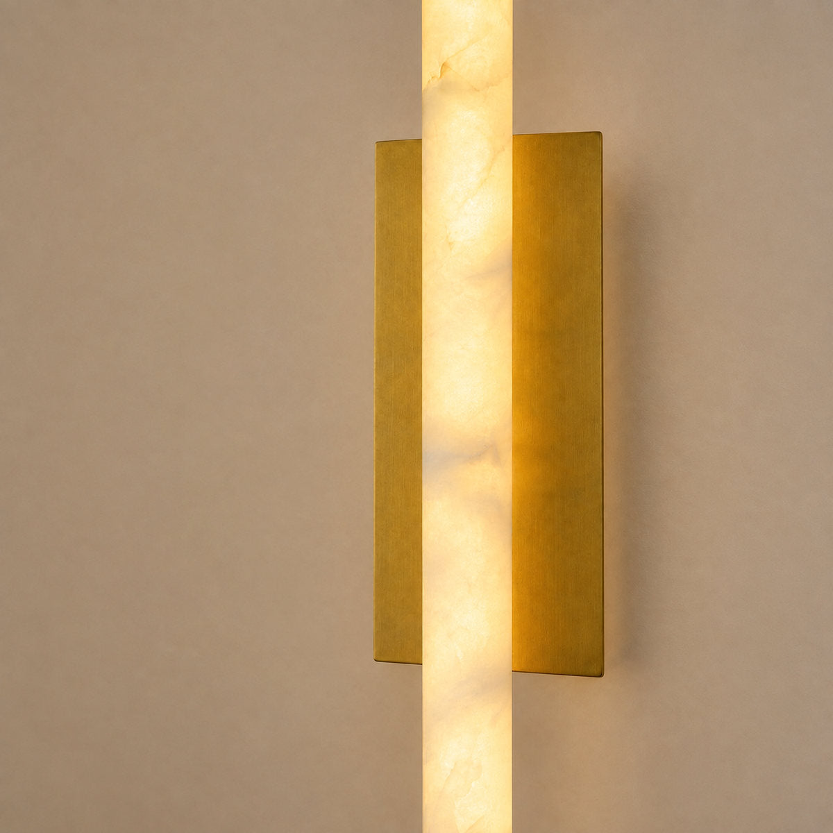 Tricolordeer 25-inch Alabaster Brass Cylindrical Sconce Pair
