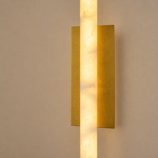 Tricolordeer 25-inch Alabaster Brass Cylindrical Sconce Pair