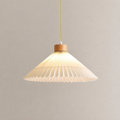 Tricolordeer Folded Paper & Wood Pendant Light