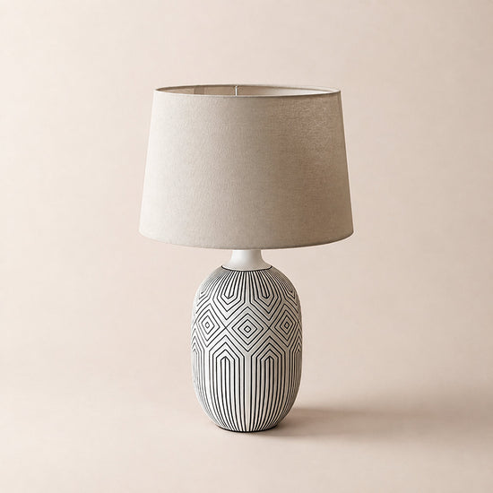 Tricolordeer Geometric Ceramic Accent Table Lamp