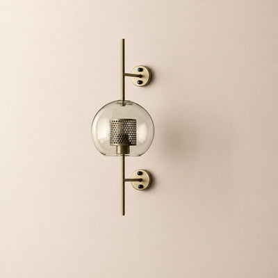 Chiswick Glass Wall Lamp, 5.1~9.8-Inch x H 21.6~30.7-Inch, Copper plating for Living Room & Dining Room