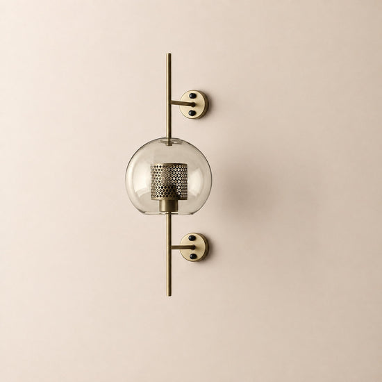 Chiswick Glass Wall Lamp, 5.1~9.8-Inch x H 21.6~30.7-Inch, Copper plating for Living Room & Dining Room