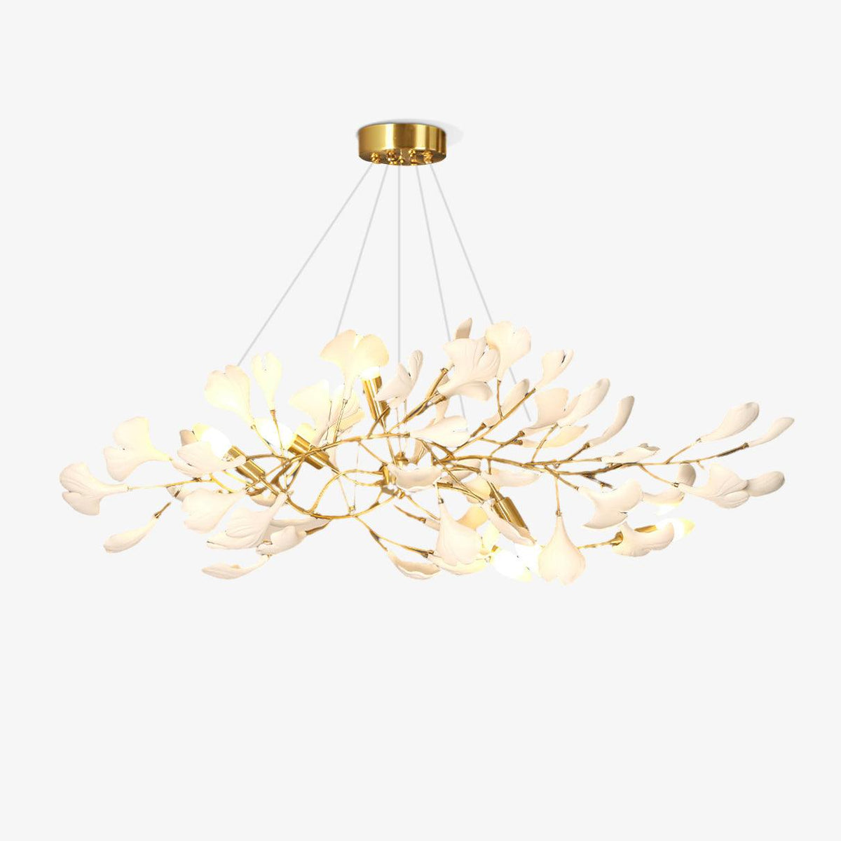 Porcelain Leaf Horizontal Branch Chandelier