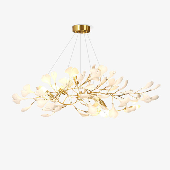 Porcelain Leaf Horizontal Branch Chandelier