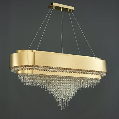 Decorative Gold Round Crystal Living Room Chandelier - Lightings Menu