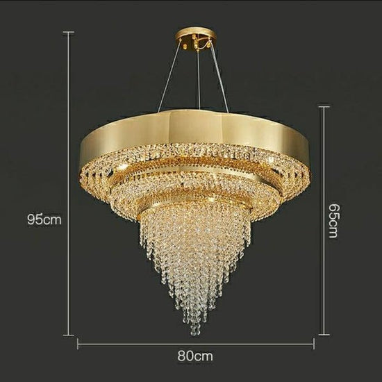 Decorative Gold Round Crystal Living Room Chandelier - Lightings Menu