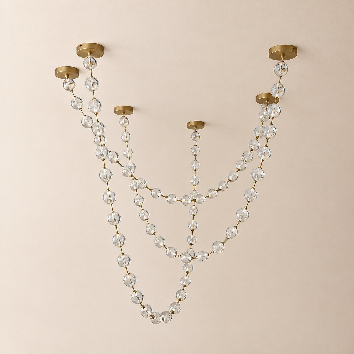 Draped Acrylic Sphere Link Chandelier
