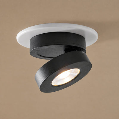 Round Rotating LED Downlight Wall Lamp, 3.4-Inch x H 0.9-Inch, White, Warm Light for Bedroom & Living Room