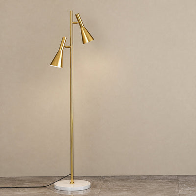 Marble and Iron Floor Lamp with Rotating Shade