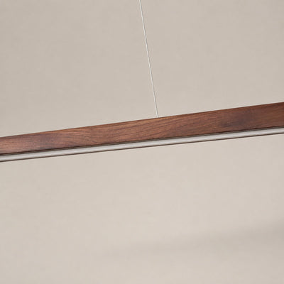 Walnut Wood Linear LED Pendant Light