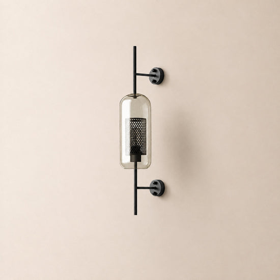 Chiswick Glass Wall Lamp, 5.1~9.8-Inch x H 21.6~30.7-Inch, Copper plating for Living Room & Dining Room