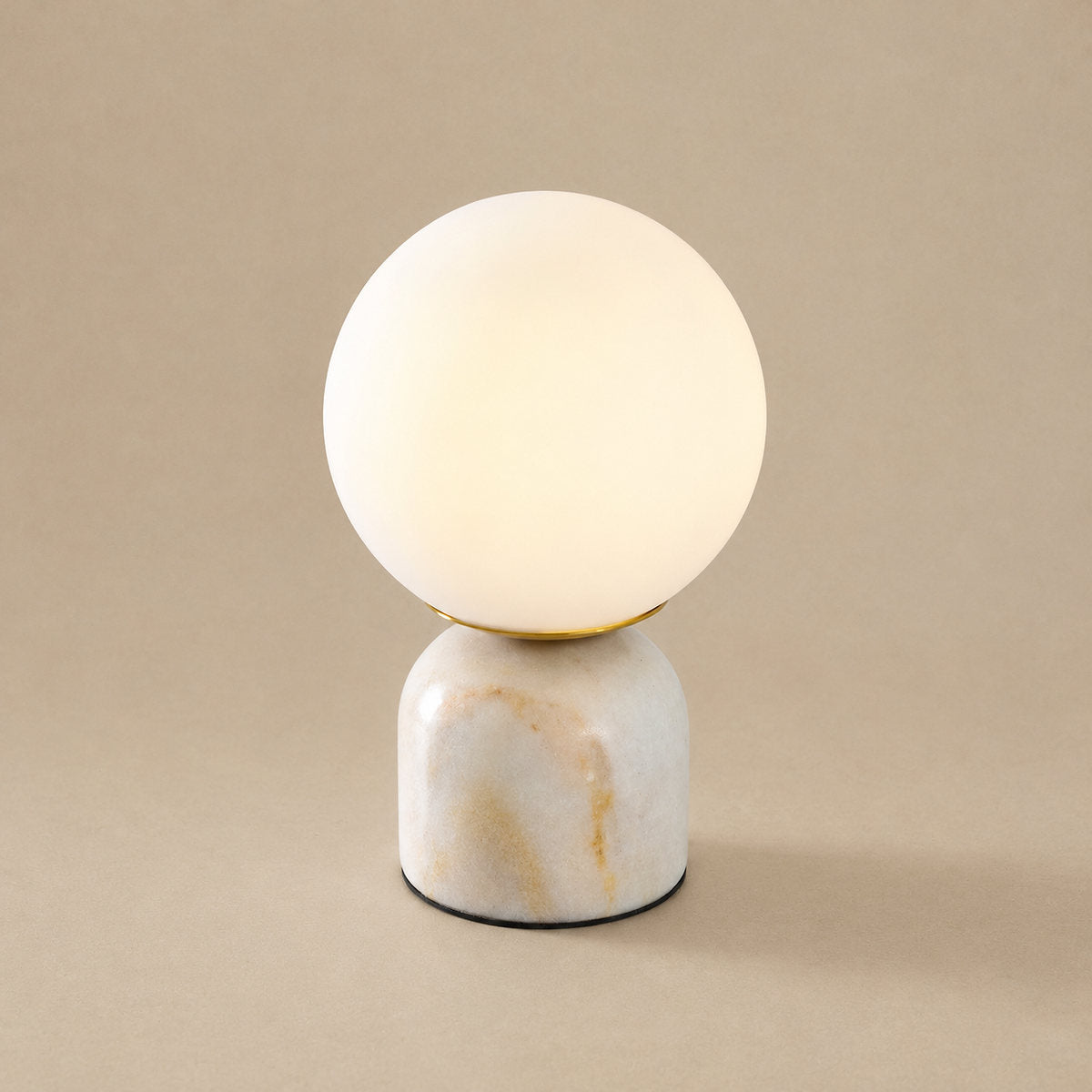 Tricolordeer Globe Glass & Marble Table Lamp