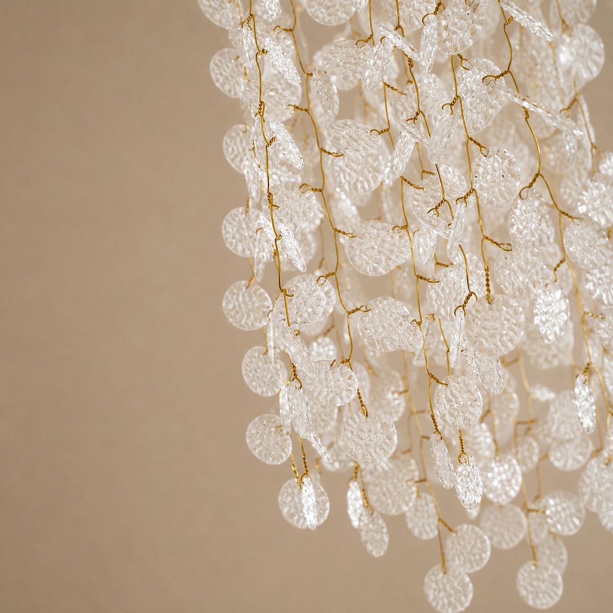 Frosted Glass Disc Branch Ceiling Lamp