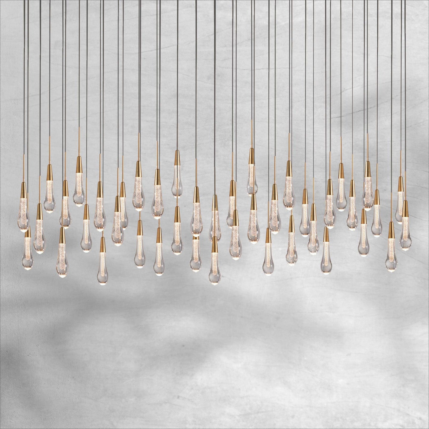 Raindrop Soltaire Linear Chandelier