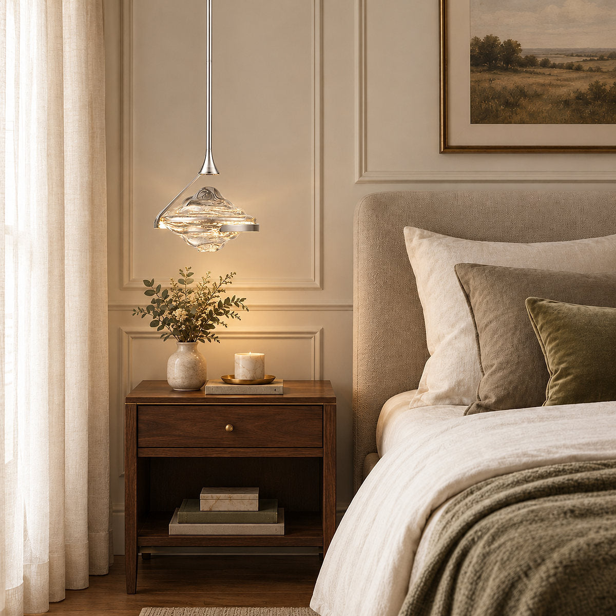 Tricolordeer Geometric Faceted Crystal Pendant Lamp