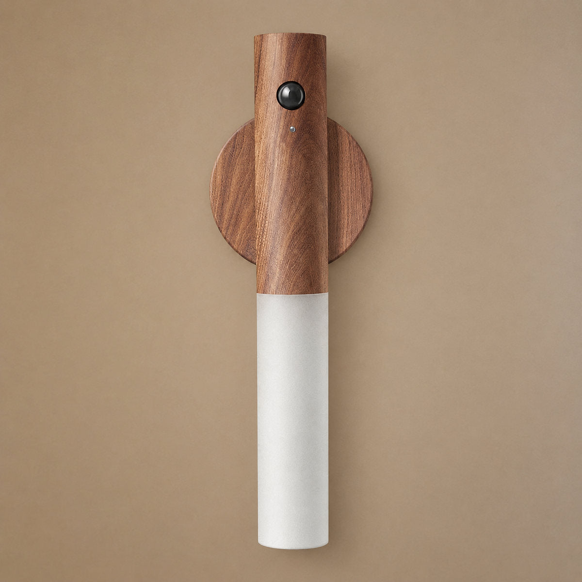 Nomad Magnet Rechargeable Wall Lamp, 1-Inch x H 7.1-Inch, Walnut Wood & White, Warm Light for Bedroom & Living Room