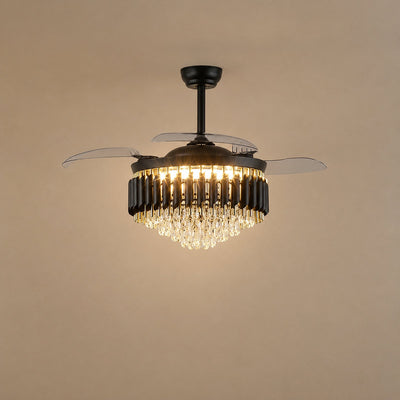 Tricolordeer Crystal Chandelier Dual-Function Ceiling Fan