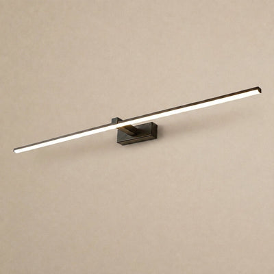 Metal Linear Mirror Wall Lamp, L 15.7~31.5-Inch x H 3.1-Inch, Black, Warm Light for Living Room & Dining Room