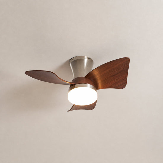Breeze Lux Ceiling Fan Light, 21.7-Inch x H 10.2-Inch, Gold & Walnut Wood Grain, Three-Color Light for Living Room